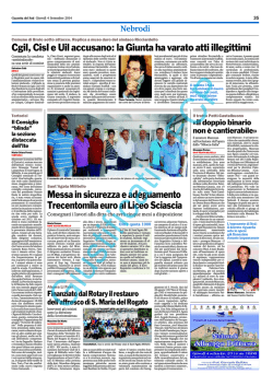 Cgil, Cisl e Uil accusano: la Giunta ha varato atti illegittimi Messa in