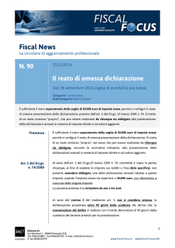 Il reato di omessa dichiarazione