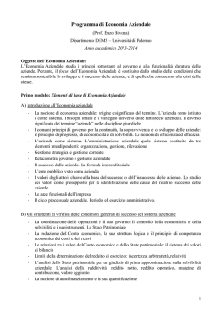 Programma di Ragioneria generale e applicata I