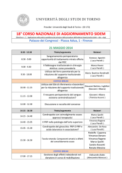 Programma - Universit&agrave; degli Studi di Torino