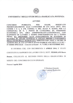 Costituzione rapporto di lavoro con il Dott. Pessolani Rocco Donato