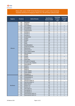 Elenco delle sezioni AT/MT di Enel Distribuzione per le quali è stata