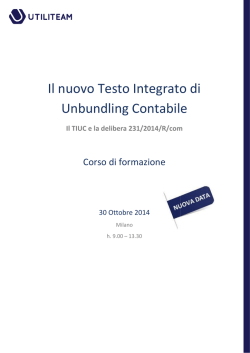 Il nuovo Unbundling Conta nuovo Testo Integrato di