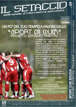 Setaccio 9 - CSI Torino