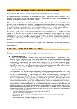 6.1 Il Sistema di previsione e avvertimento in Emilia