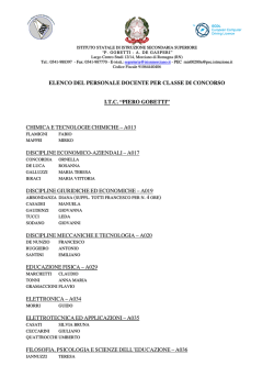 Elenco docenti per discipline Gobetti