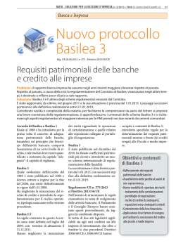 Nuovo protocollo Basilea 3