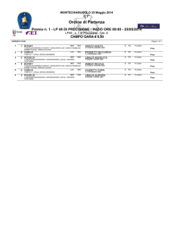 Ordine di Partenza - Ippodromo del Castello