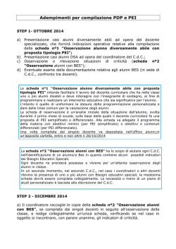 2. STEP SCHEDE (adempimenti per la compilazione PDP e PEI)