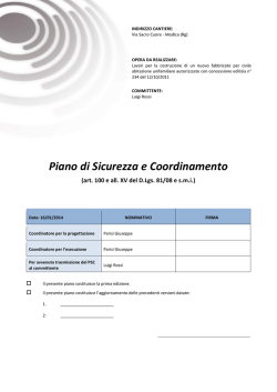 Piano di Sicurezza e Coordinamento