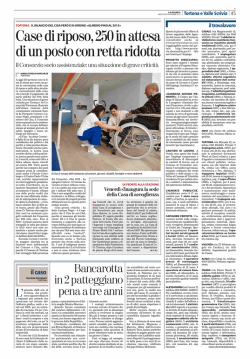ALESSANDRIA Case di riposo, 250 in attesa con retta ridotta