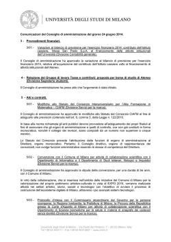 Consiglio di Amministrazione del 24 giugno 2014