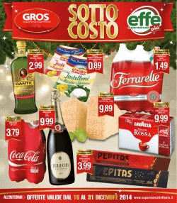 OFFERTE VALIDE DAL 15 AL 31 DICEMBRE 2014