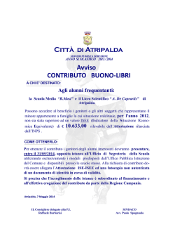 CONTRIBUTO BUONO-LIBRI Citt&agrave; di Atripalda Avviso