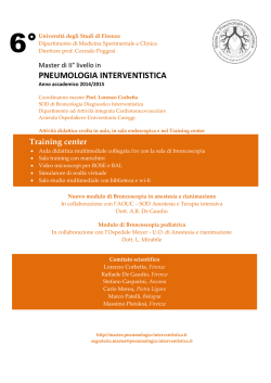 Anestesia (provvisorio) - Master in Pneumologia Interventistica