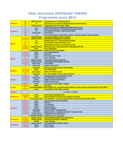 programma del 2015 - CRAL Aziendale Fondiaria
