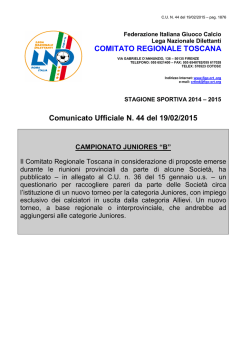 Comunicato Ufficiale - Figc - Comitato Regionale Toscana