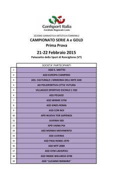 Ordine di Gara - Confsport Lazio