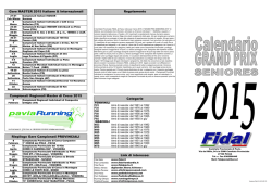 Calendario Gran Prix Seniores FIDAL Pavia 2015