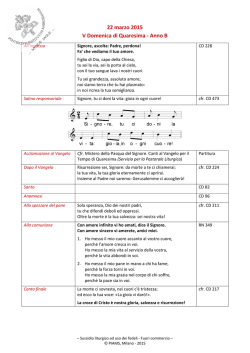 22 marzo 2015 V Domenica di Quaresima - Anno B