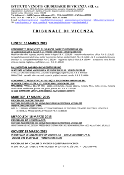bollettino aste marzo 2015 - Istituto Vendite Giudiziarie di Vicenza
