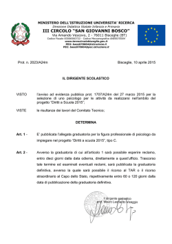 Graduatoria provvisoria