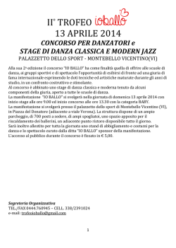 IO BALLO REGOLAMENTO 2014 - Weekend in palcoscenico