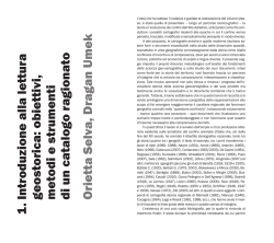 1 . Introduzione alla lettura geostorica: obiettivi, metod i e strum enti