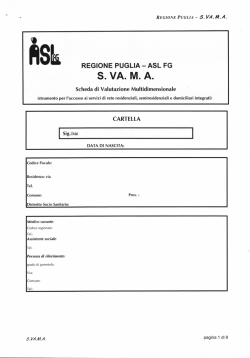 Scheda SVAMA - Piano Sociale di Zona
