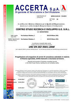 35.0033 CENTRO STUDI RICERCA E SVILUPPO U.E. SRL