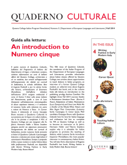 QUADERNO CULTURALE - Queens College