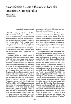 Astarte fenicia e la sua diffusione in base alla documentazione