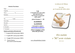 Ero malato Ero malato e &ldquo;MI&rdquo; avete visitato e &ldquo;MI&rdquo; avete visitato