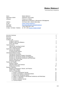 Matteo Matteucci - Politecnico di Milano-DEIB