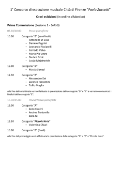 1&deg; Concorso di esecuzione musicale Citt&agrave; di Firenze &ldquo;Paolo Zuccotti&rdquo;