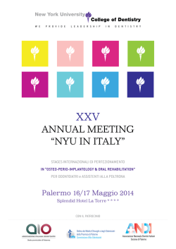 ANNUAL MEETING “NYU IN ITALY”
