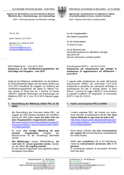 AUTONOME PROVINZ BOZEN - Provincia Autonoma di Bolzano