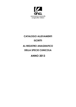 Catalogo Allevamenti R.A. 2013