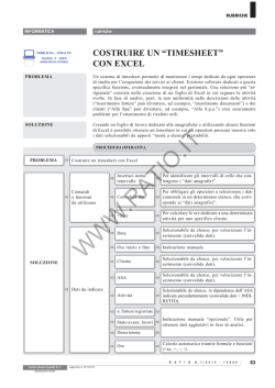 Costruire un timesheet con Excel