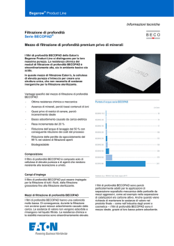 Begerow Product Line Informazioni tecniche Filtrazione di