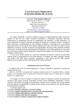 Guida dello Studente 2014-15 - Corso di Laurea Magistrale in