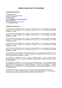 FORMATO EUROPEO PER IL CURRICULUM VITAE: