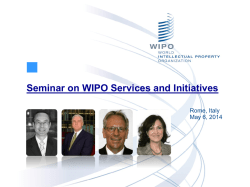 Seminar on WIPO Services and Initiatives
