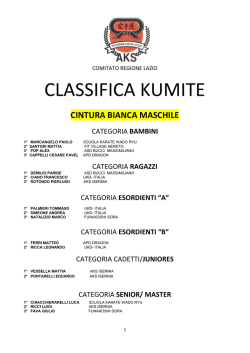 CLASSIFICA KUMITE - AKS Italia