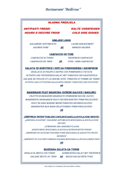 Jelovnik restorana 2014