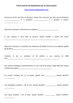 Il litro esercizi ed equivalenze per la classe quarta