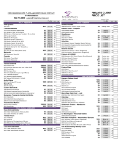 PRIVATE CLIENT PRICE LIST