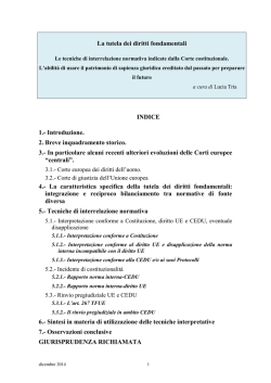 La tutela dei diritti fondamentali. Le tecniche di interrelazione