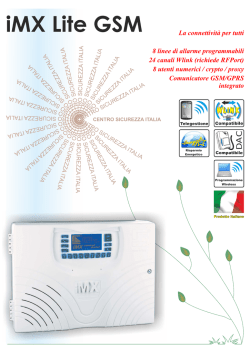 iMX Lite GSM.cdr - Centro Sicurezza Italia