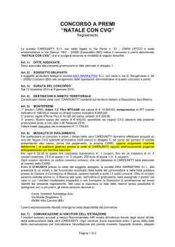 CONCORSO A PREMI &ldquo;NATALE CON CVG&rdquo;